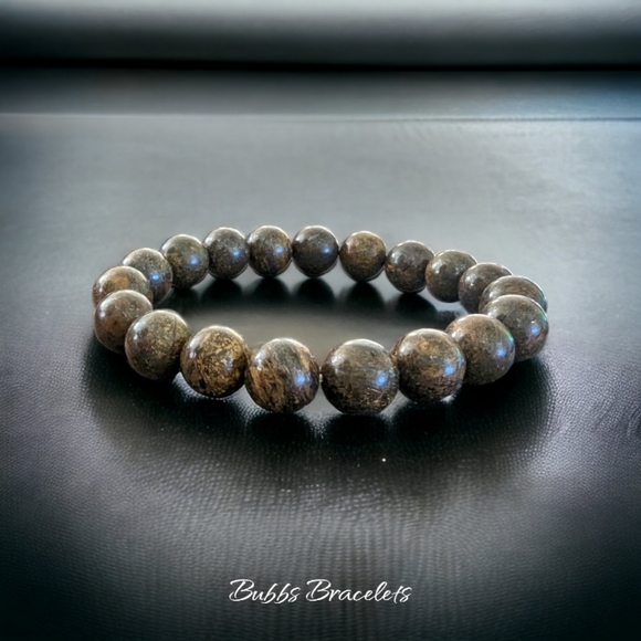 Bronzite Bracelet 10mm - Unisex Natural Stones Handmade - Picture 2 of 4